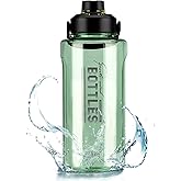 Olerd Half Gallon/64oz Water Bottle With Handle, 2L Leak proof BPA Free Fitness Sports Water Jug, Ensure You Drink Enough Water Daily for Gym and Outdoor Sports(Green)