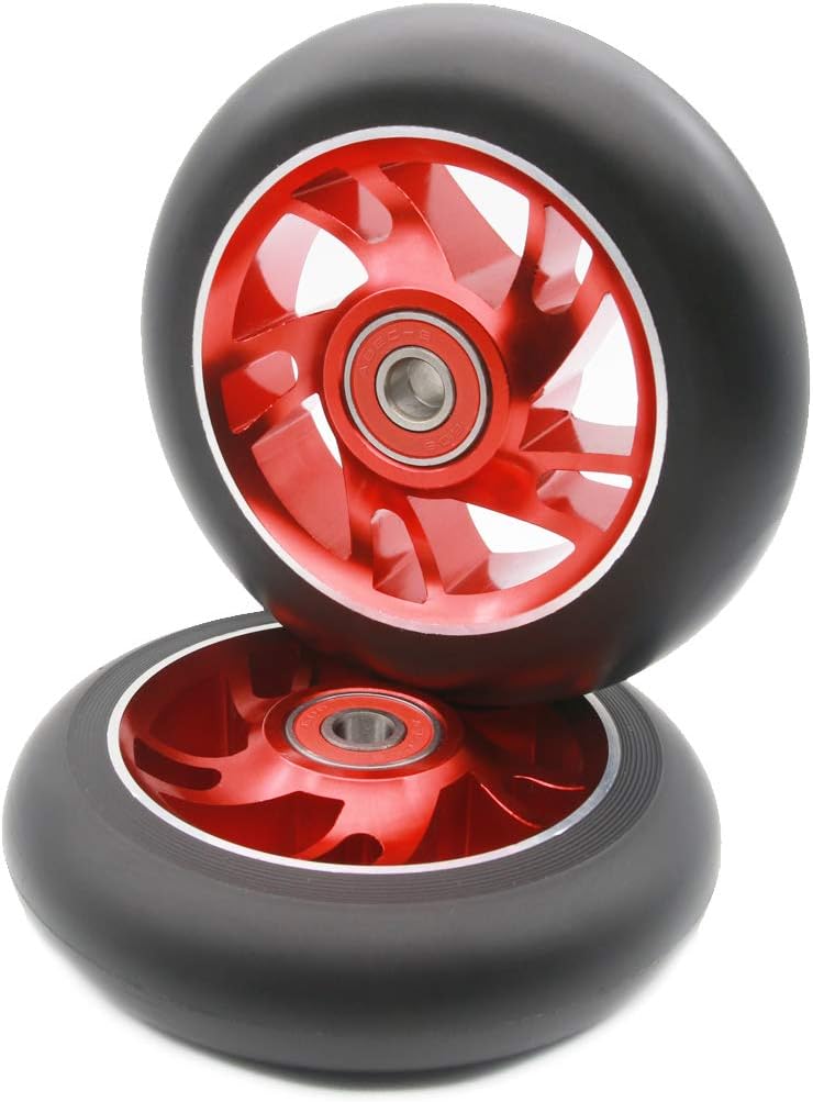 ZFIRST 2Pcs 100 mm Pro Stunt Scooter Wheels with ABEC 9 Bearings for MGP/Razor/Lucky/Envy/Vokul
