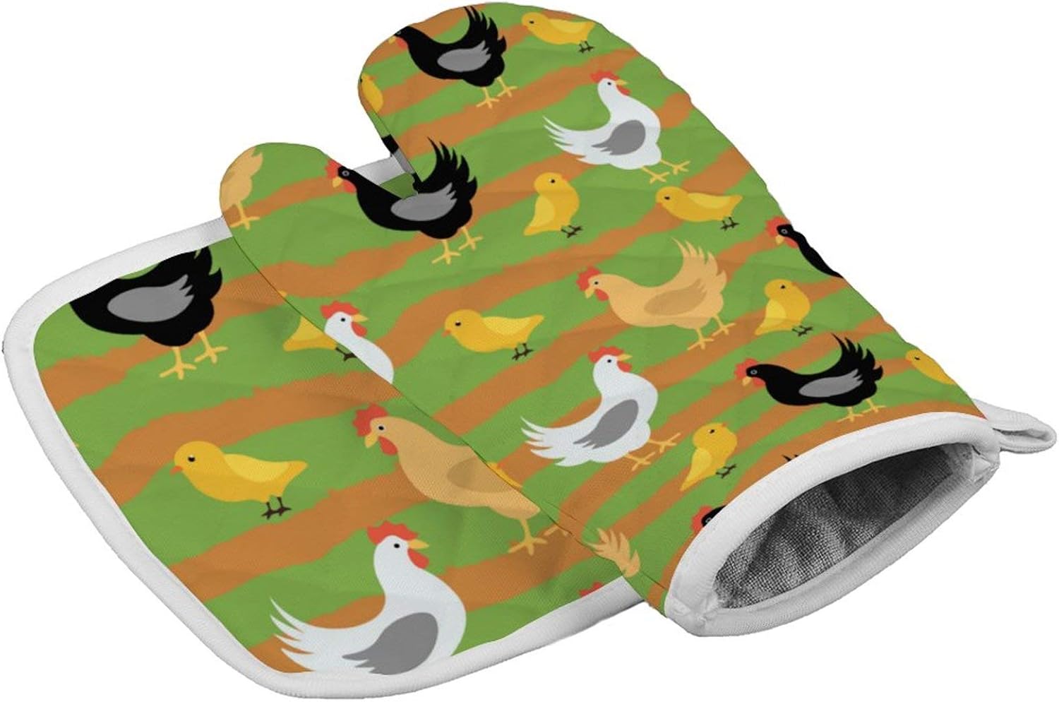 Chicken Rooster Birds Oven Mitts and Pot Holders Sets, Heat