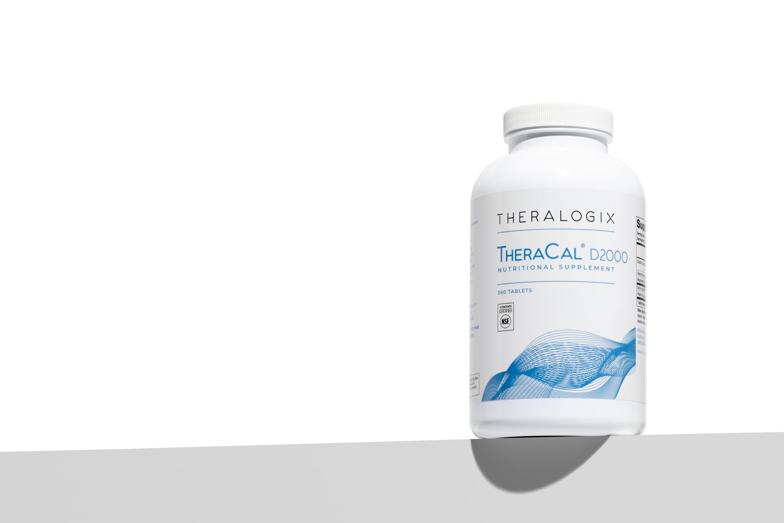Theralogix TheraCal D2000 - Bone Health Support Supplement with Calcium, Magnesium, Vitamin D3, Vitamin K2 & Boron* - 90-Day Supply - NSF Certified - 360 Tablets