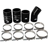ETL INDUSTRIES Intercooler Hose &amp; Clamps Kit Fits 2003-2007 for Ford F250 F350 F450 F550 Turbo Charge Intercooler Hose CAC Boots Clamps Kit for Ford 6.0L Powerstroke Diesel