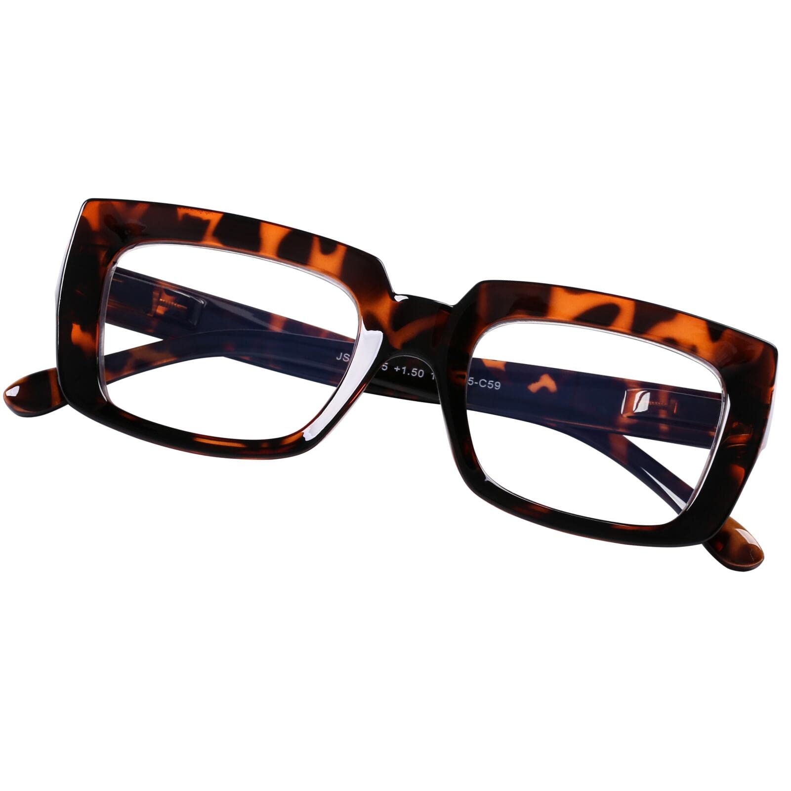 DOOViC Tortoiseshell Reading Glasses Blue Light Blocking 1.0 -Oversized Rectangular Frame Readers Readers Glasses for Women — image 1