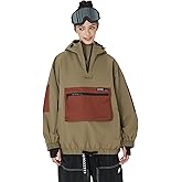 SNOWVERB Womens Mens Baggy Snow Waterproof Cargo Ski Warm Coat Insulated Windproof Snowboard Mountain Jackets with Hood