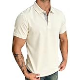 Mens Short Sleeve Polo Shirts Slim Fit Summer Golf Athletic T Shirts Casual Stylish Collar Business Work Dress Shirt