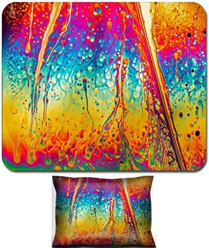 Luxlady Mouse Wrist Rest and Small Mousepad Set, 2pc Wrist Support design IMAGE: 43629106 Psychedelic abstract background formed by soap bubble reflecting light