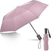 EZIYIN Travel Compact Umbrella, Folding Travel Umbrella for Rain and Shine Small, Windproof Automatic Open/Close, Portable Umbrellas