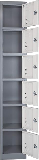 The Workplace Depot 6 Door Heavy Duty Metal Locker Grey Steel view 3