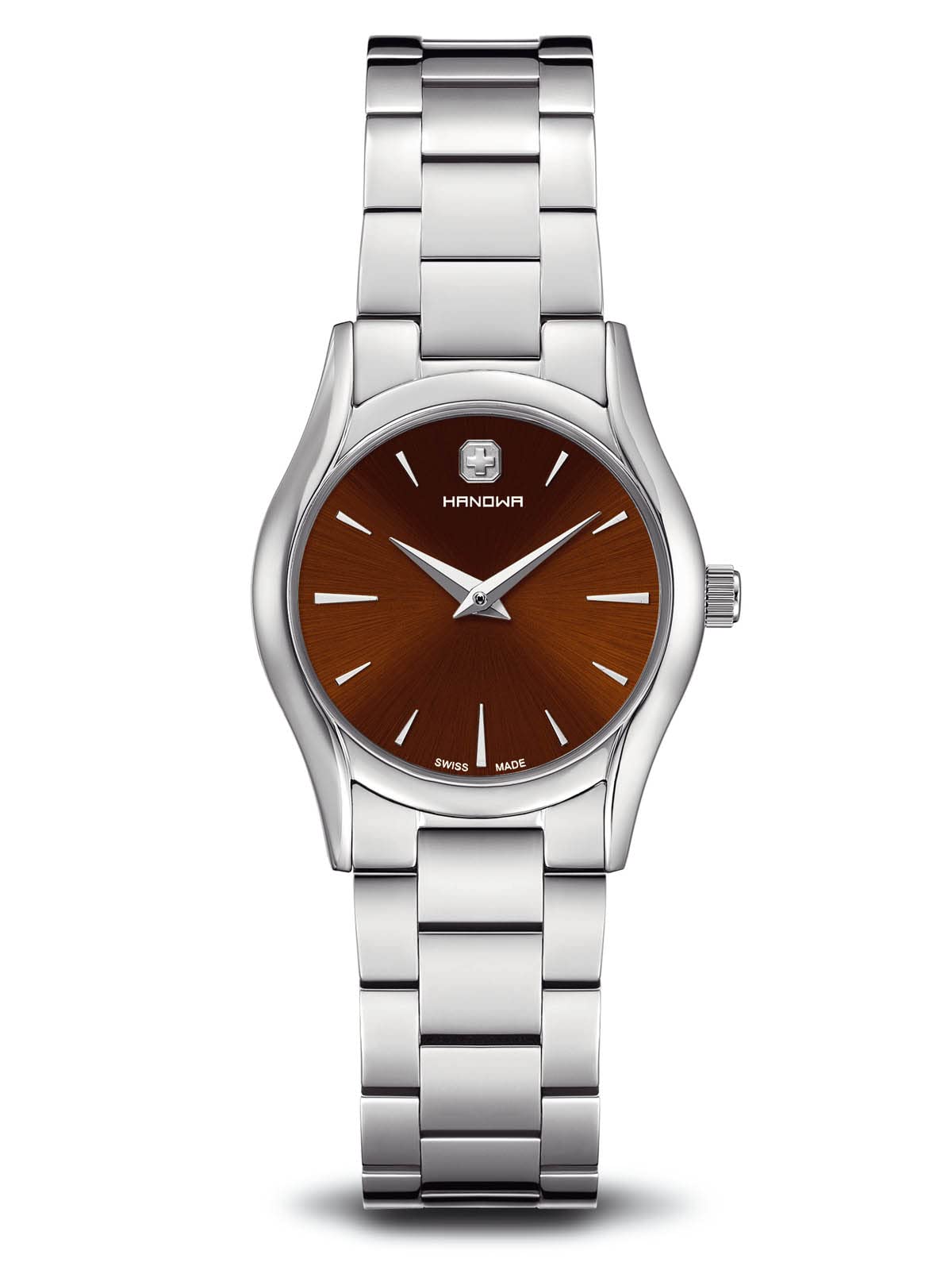Hanowa Swiss Made Women's Watch Stainless Steel Brown 16-7035.04.005, Brown dial, Bracelet