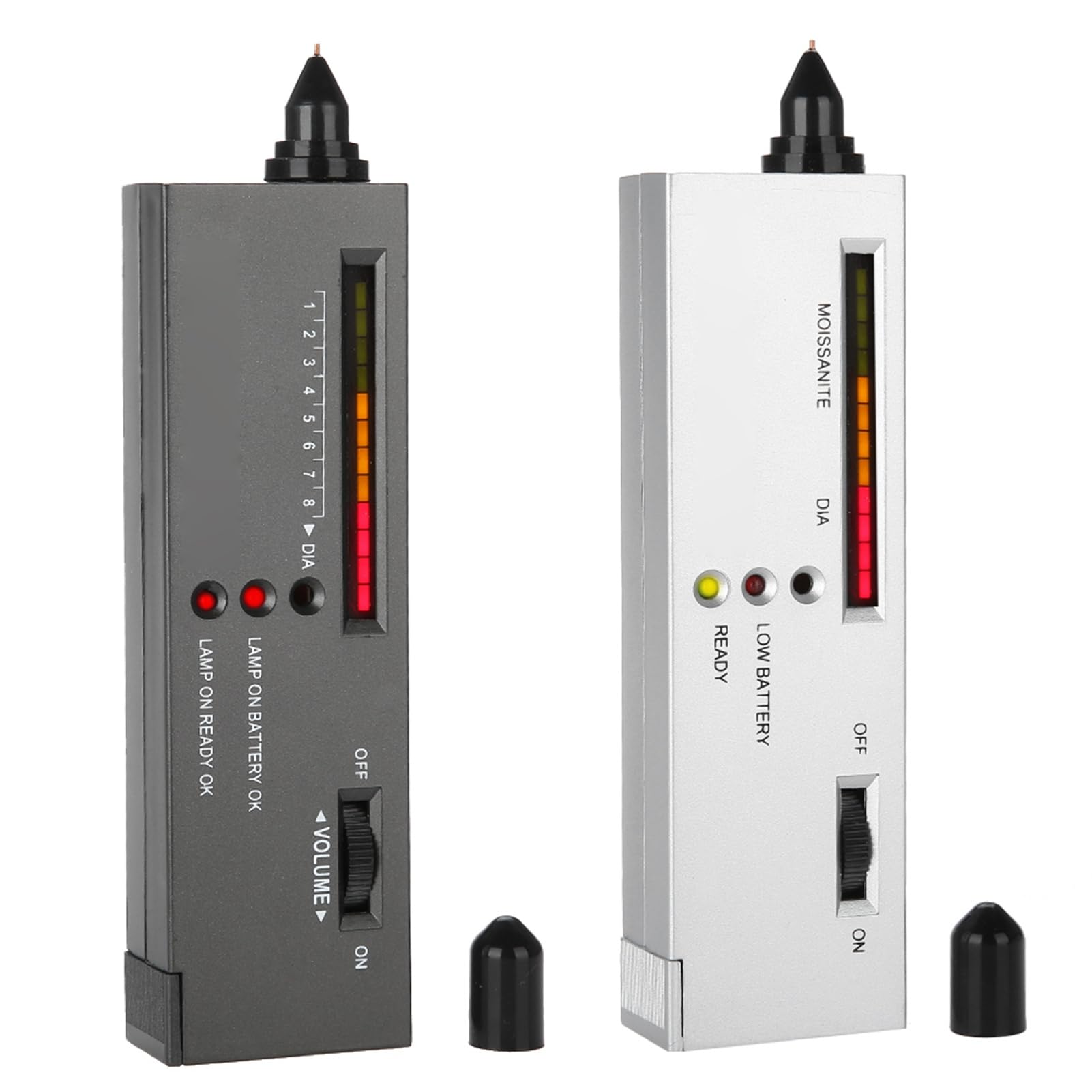 Diamond Tester, 2 Types of Professional High Precision Moissanite Jewelry Tester Precision Tools Diamond Tester Pen Small with LED Indicator for Diamond