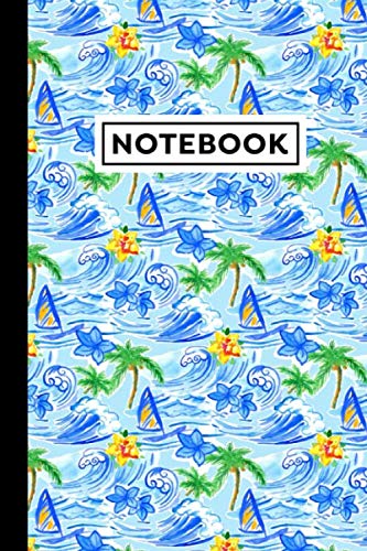 Notebook: Hawaiian Waves Notebook - Hawaiian Waves Themed Gift For Hawaiians And Hawaii Lovers - Hawaiian Waves Journal - 6 x 9 Inches - 120 Blank Lined Pages With Hawaiian Waves Themed Borders