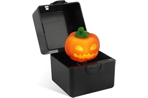 OUTYLTS Halloween Laughing Pumpkin Music Box - Spooky Sound Effect，Plastic Music Box Gift for Halloween Home Decoration Black