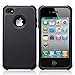 UARMOR Case for Apple iPhone 4 / iPhone 4S, Hybrid Dual Layer Protective Case with Hard Plastic and Soft Silicone Shockproof Durable Fullbody Protection Case, Black