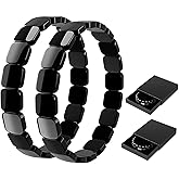 JHZHONG Hematite Bracelet For Men, Reclaim Your Edge & Confidence Natural Hematite Beaded Stretch Bracelet, Healing Energy Jewelry Gift for Boyfriend or Husband