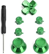Zunate 7PCS Aluminum Alloy Buttons Set Thumbstick Grips for PS4 Controller Green view 4