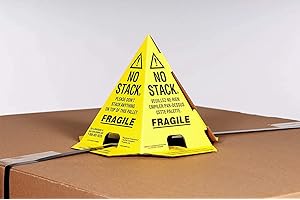 PRIMEPACK SUPPLIES Primepack No Stack Pallet Cones | Safe Shipping & Handling Alerts Cones Bundle | Lightweight, Easy to Carry Moving Essentials for Freight Protection | English, Spanish & French Language - 50 Pack