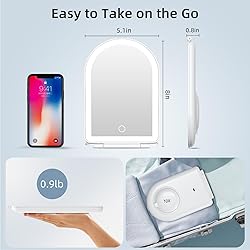 FUNTOUCH Rechargeable Travel Makeup Mirror with