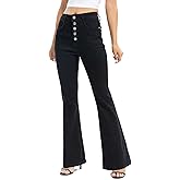 Mityblue Women's Flare Stretchy Jeans High Waist Bootcut Slimming Denim Bell Bottom Pants Pantalones De Campana Black