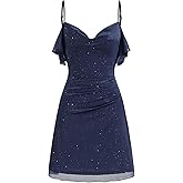 CIDER Sequin Cocktail Dress Homecoming Dresses for Women Ruched Glitter Mini Dress Sparkly Party Dresses