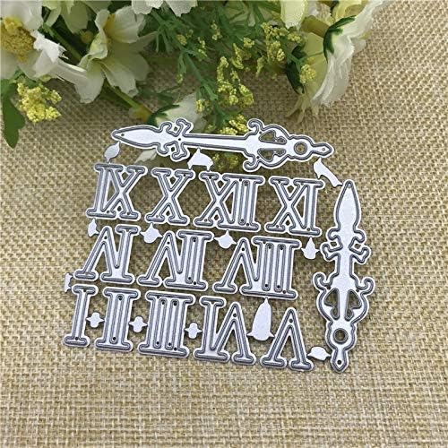 IYANGE Watch Clock Numbers and Metal Cutting Dies DIY Die Cut Stencil Decorative Scrapbooking Craft Card Stencils Template