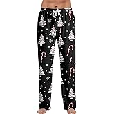 KGKLKAX Christmas Pajamas Pants for Men Unisex Wide Leg Funny Cute Print Lounge Pj Pants Flannel Lounge Loose Soft Bottoms