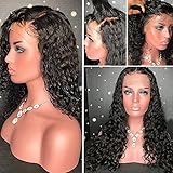 8A Glueless Full Lace Human Hair Wigs for Black Women Curly Brazilian Virgin Hair Lace Front Wig with Baby Hair(10inch with 130 density,Full Lace Wig)