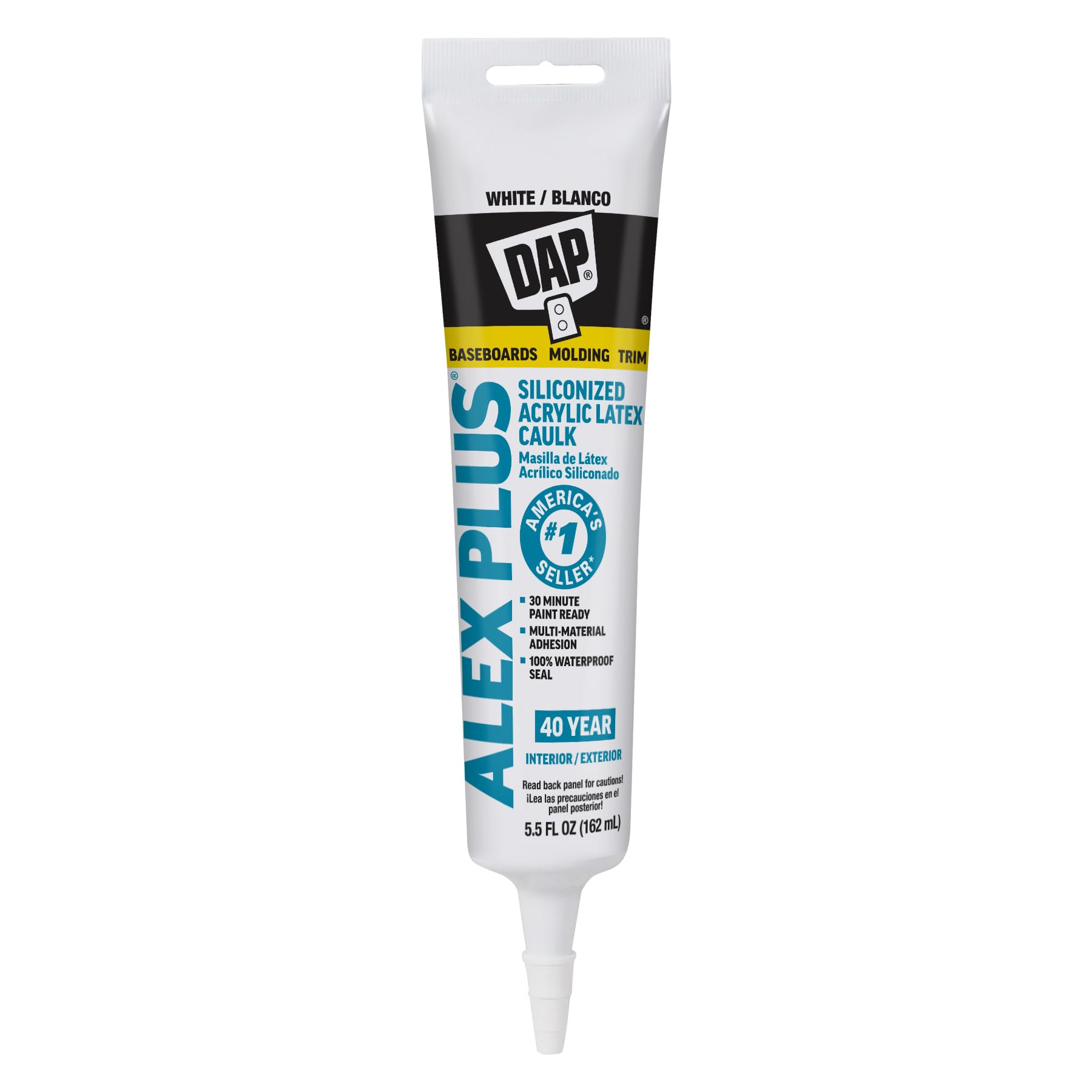 Dap 18128 Alex Plus Acrylic Latex Caulk Plus Silicone 5.5-Ounce