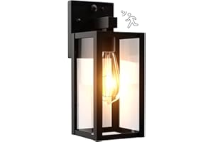 Kainozoic Dawn to Dusk Outdoor Sensor Motion Sensor Light Fixture Waterproof Porch Lights Anti-Rust Exterior Wall Mount Light Outdoor Wall Lantern for Patio Front Door Garage