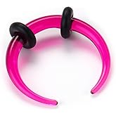 BodyBonita 1Pcs Septum Stretching Kit - 4G 6G 10G 12G 14G Acrylic Stretched Septum Pincher Taper Rings C Shape Ear Gauge Nose Cartilage Piercing Jewelry for Women Men