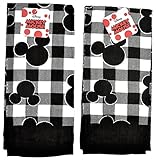 Disney Dish Towels 2 Piece Set Kitchen Cloths (Mickey Mouse Black)