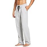 baleaf Men's Sweatpants Yoga Lounge Cotton Pajama Pants Casual Open Bottom Straight Leg Stretchy Sweat Pants with Pockets