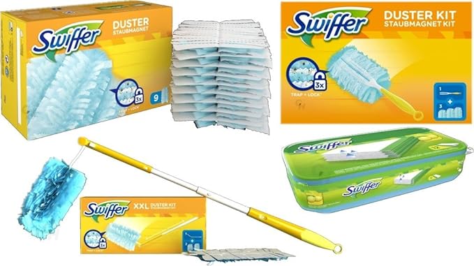 Set Swiffer Staubmagnet Teleskopgriff +1 Handgriff +14 Tücher + 12 Wet-Tücher