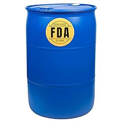 55 Gallon Blue Tight Head Plastic Drum, BPA