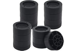 HANIHUA 4 Sets Black Round Furniture Risers, Heavy Duty Bed Risers Lifts Height 1", 2", 3 inch, Adjustable Bed Lifts Risers for Bed Frame, Furniture, Sofa, Chair Risers Supports Up to 1,300 lbs