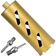 4.25" Dry Drill Core Bits for Cured Concrete with Rebar Brick Blonck Masonry etc 12.2in/310mm Drilling Depth，10mm Diamond Segment Height，2 Adapters