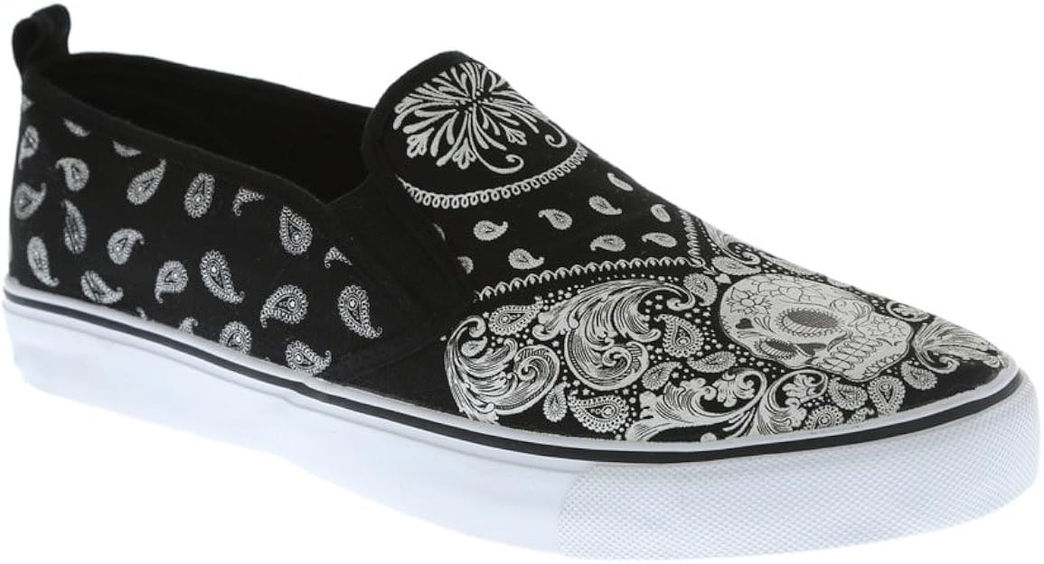 skull slip ons