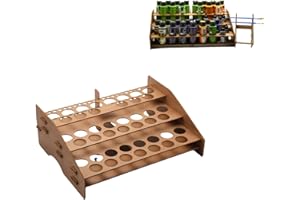 SOKIPA Wooden Modular Paint Organizer - Holds 44 Acrylic Paint Bottles & 26 Brushes