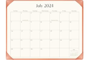 KOPEESY Large Desk Calendar 2024-2025 with Desk Mat, 18 Months Run From July 2024 - December 2025, Office Supplies 22 x 17 Desk top Calendar for Home School and Office (Orange)