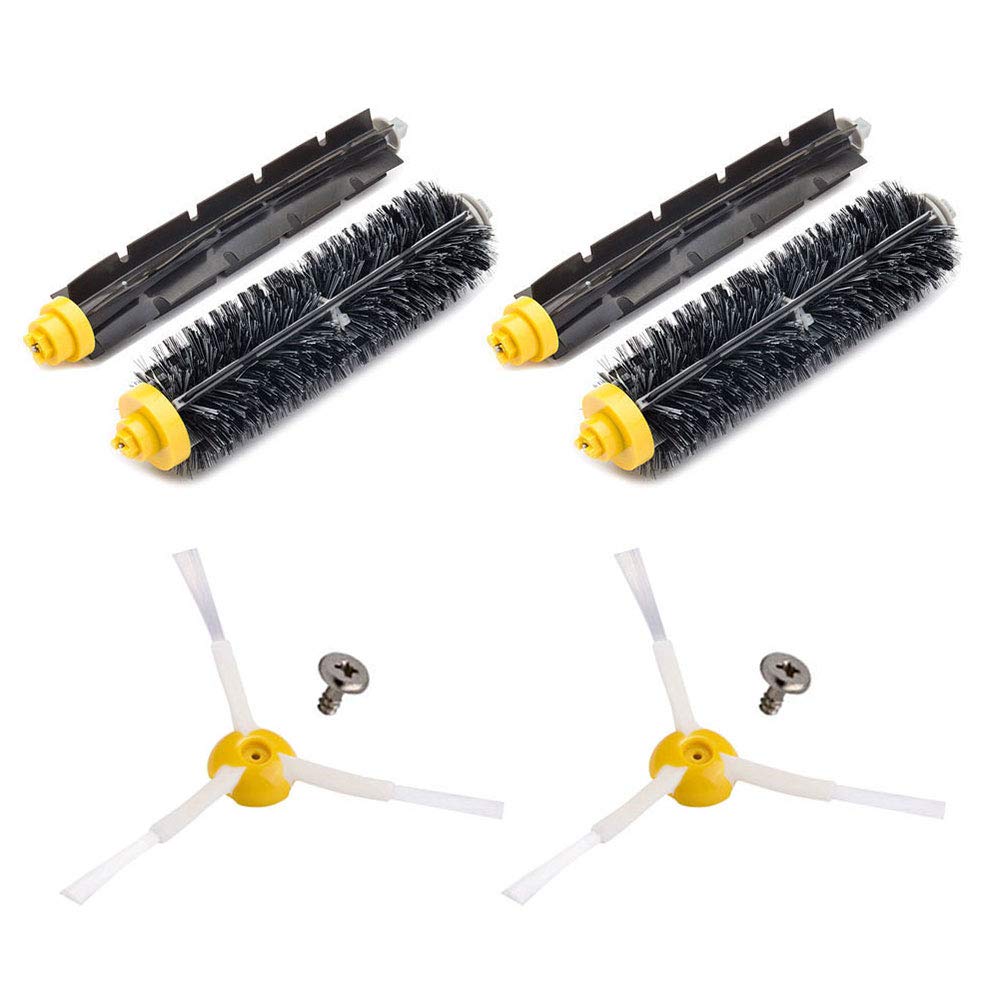 neutop Brush Compatible with iRobot Roomba 600 Series 606 620 650 671 675 676 677 680 691 692 Robot Vacuums with 2 Bristle and 2 Flexible Beater Rollers 2 Side Brushes 2 Screws.
