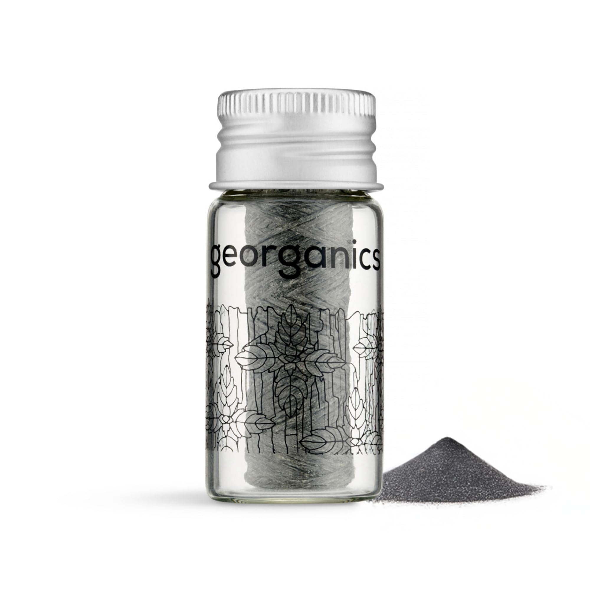 Georganics Natural Dental Floss Refill - Biodegradable with Natural Wax and Flavouring - Vegan, SLS, Cruelty and Gluten Free - Charcoal - 50m
