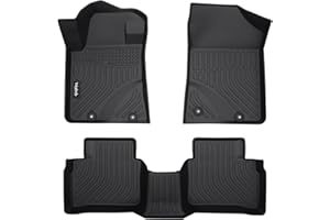 Wailtnb-Floor Mats Custom for Nissan Altima 2014-2018 All Weather Protection TPE Waterproof Non-Slip Durable Floor Liners Fits Front& 2nd Row Full Set Car Mats Altima Black Accessories