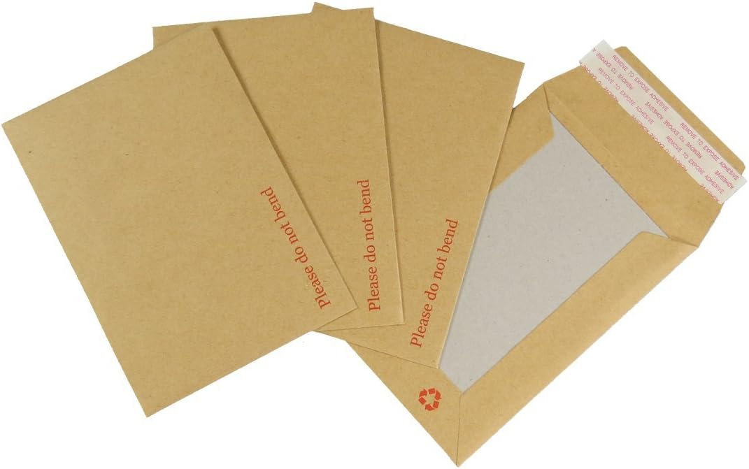 Triplast 20 x A6 C6 Manilla Hard Board Back Envelopes (162x114mm), Cardboard Backed Mailers with Peel & Seal Strip
