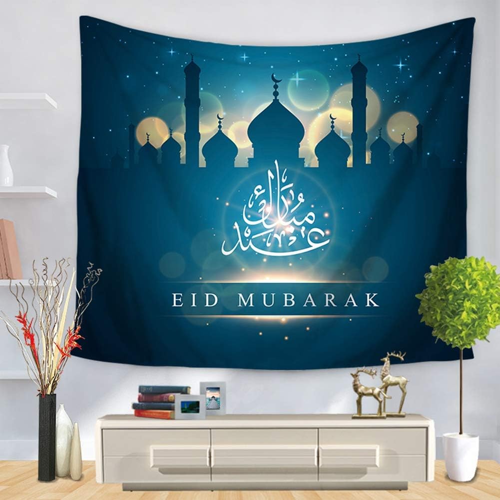 150CM TASSHHW Joyeux Aïd Tapestry Ramadan Ramadan Moubarak Décorations