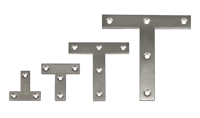 Edelstahl T-Blech (80x80x16mm, 10er Pack)