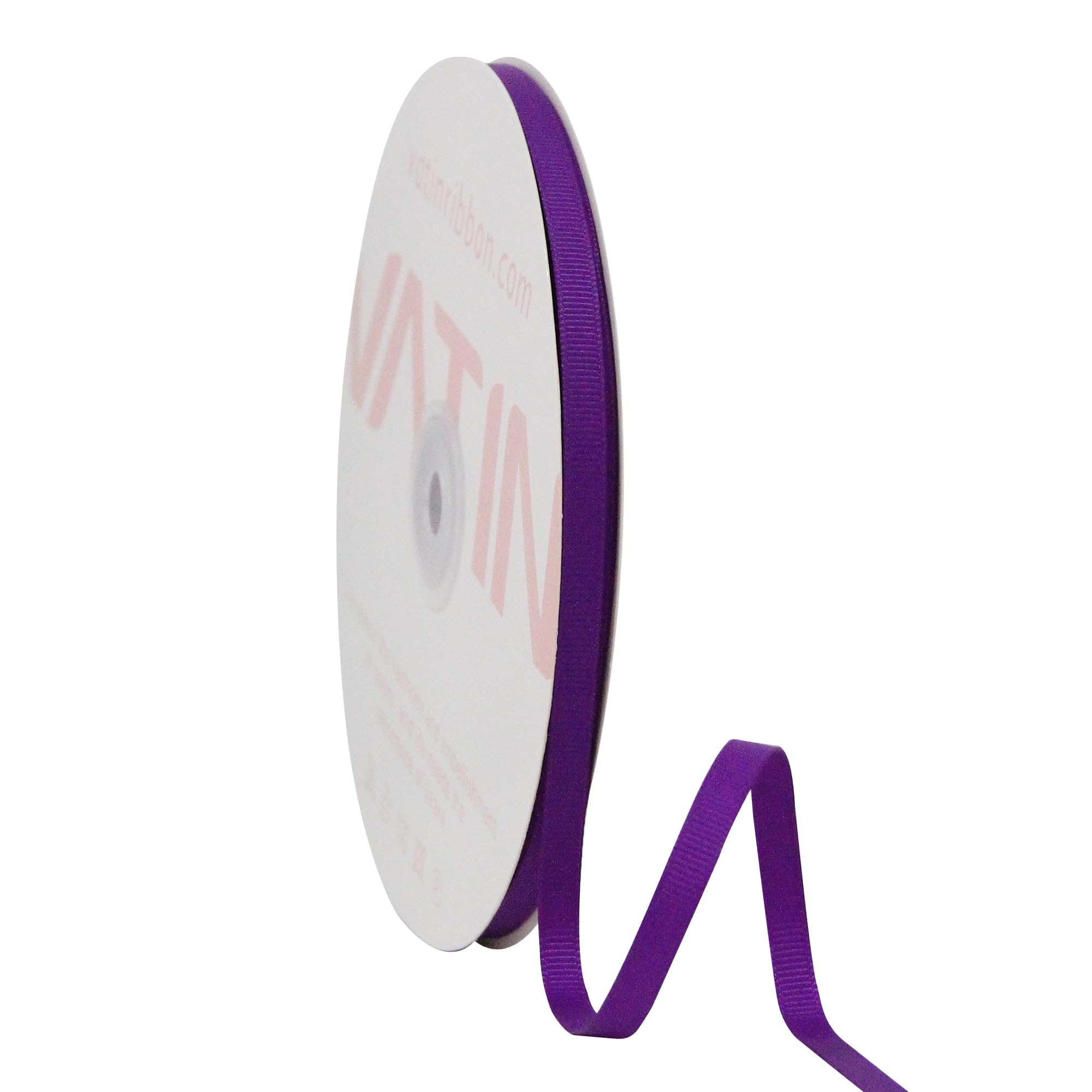 VATIN Solid 6 mm X 45 Metres Purple Grosgrain Ribbon 45 Metres Each Roll Perfect for Crafts, Wedding Decor, DIY Hair Accessories, Sewing, Gift Package Wrapping and More