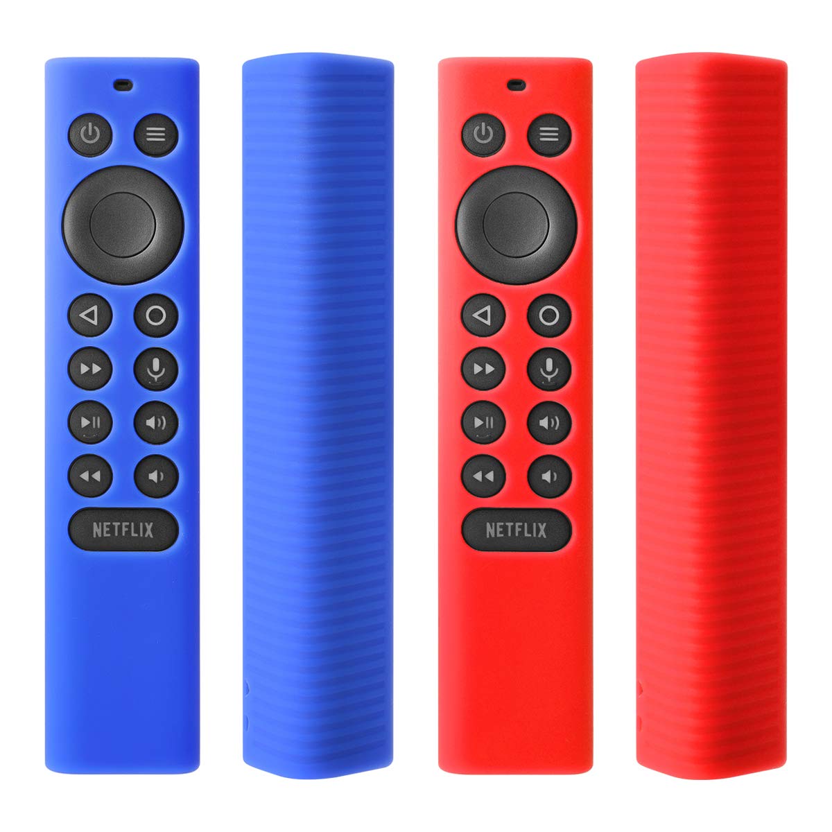 [2 Pack] Silicone Protective Cover for NVIDIA Shield TV Pro/4K HDR Remote Controller Series, Light Weight Kids-Friendly Silicone Skin Anti-Slip/Shockproof with Hand Strap (Red & Blue)