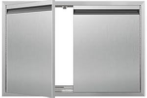 SGOLAN Outdoor Kitchen Doors 36W x 24H Inch Access Door with Hidden Handles Double Stainless Steel Access Cabinet Door, Flush Mount for Grilling Station& Outdoor Kitchens BBQ Island