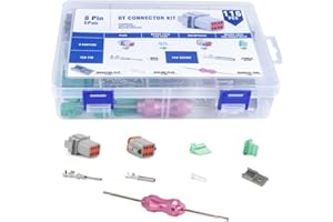 YMYP Deutsch 8 Pin DT Connector 5 Set,Size 16 Stamped Contacts, 18-14 AWG Waterproof Automotive Boats Connectors with Removal Tool