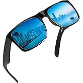 WISTON XL Big Wide Head Mens Dark Black Sunglasses for Men Extra Large Square Sun Glasses 149mm W8004