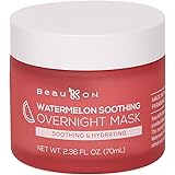 BeauKON Watermelon Soothing Overnight Mask, Hydrating and Moisturizing Sleeping Mask, All Skin Types (2.36 Oz)