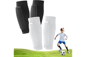 JOMHTIVL 2 Pairs Kids Soccer Shin Guards,Soccer Shin Guards Pads for Youth Adult with Honeycomb Pads Protective Soccer Shin Pads Gear for Boys, Girls